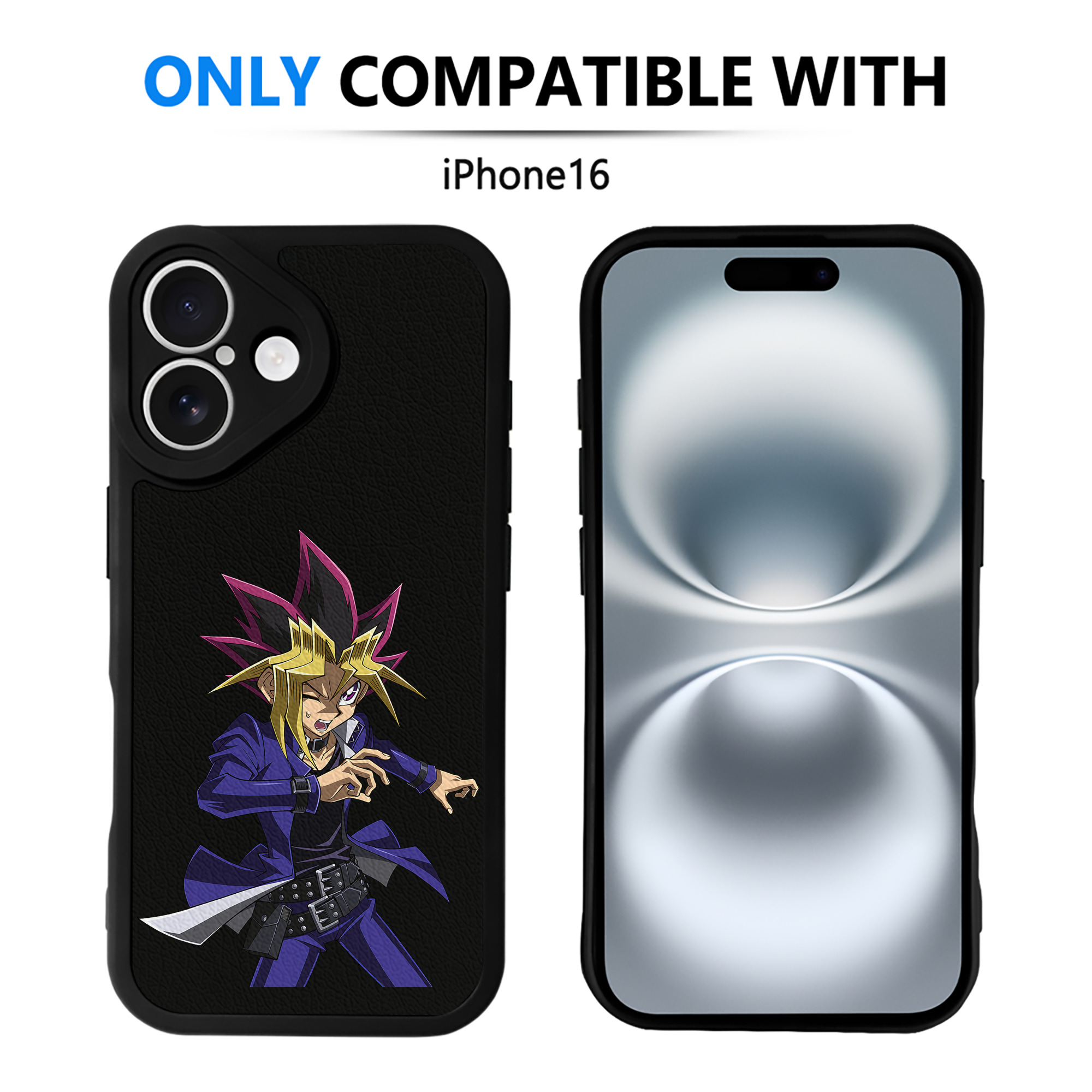 遊☆戯☆王 Yu-Gi-Oh! 【iPhone 16シリーズ対応】シリコンスマホケース（レザー調） 材質：シリコン